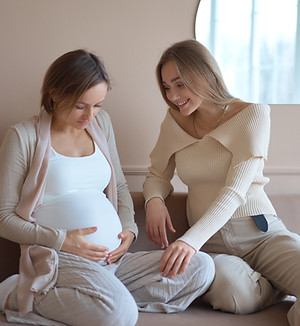 Pregnant Woman on Couch