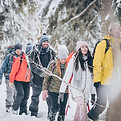 Hike Through Snowy Forest