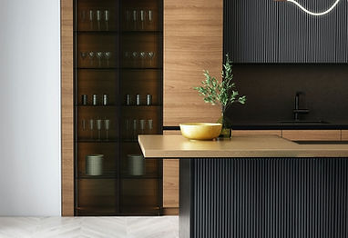 modern kitchen design in Lake County with sleek cabinetry.