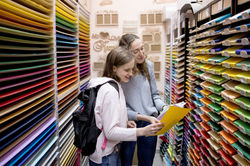 Students Buying Colorful Papers