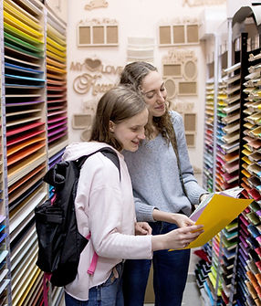 Students Buying Colorful Papers