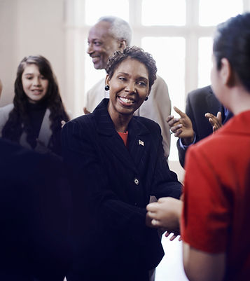 Politician with Supporters