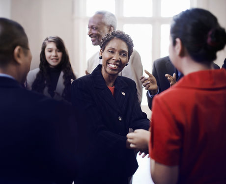 Politician with Supporters