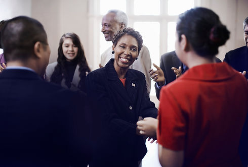 Politician with Supporters