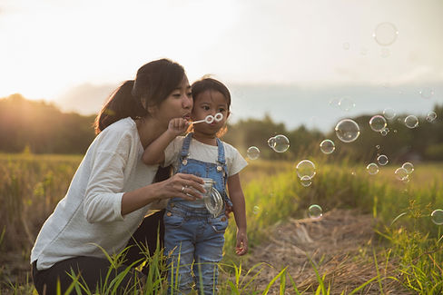 Mother and daughter have fun together