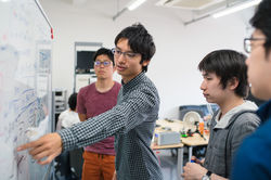 学生グループのブレインストーミング