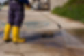 Jet washing a concrete ground