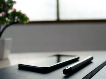 A digital desk at a workplace