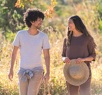 Couple Walking Outdoors