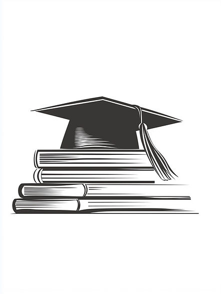 Graduation Cap and Books