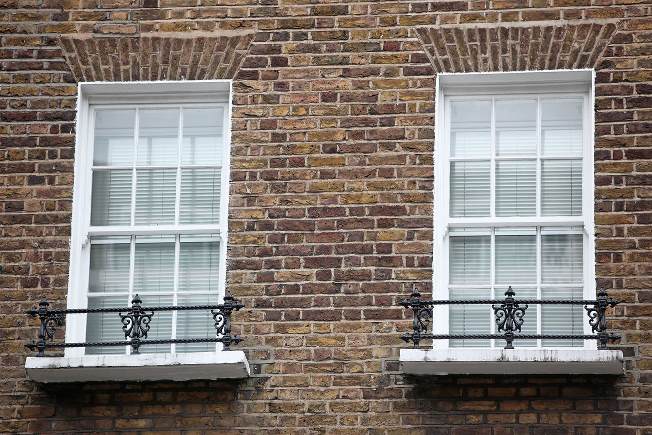 Sash windows on a home