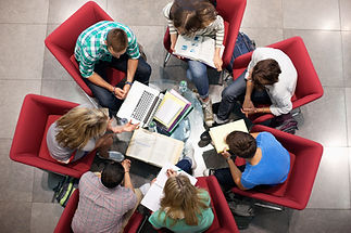 Students studying in a circle