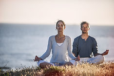 Couple meditating