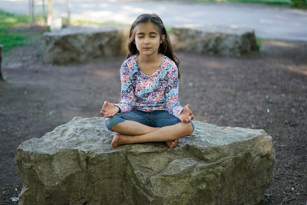 Girl Meditating Outdoors