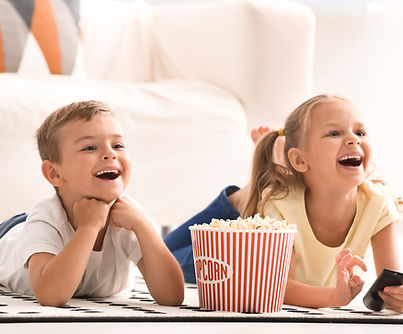 Kids watching movie