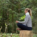 Méditation dans une forêt