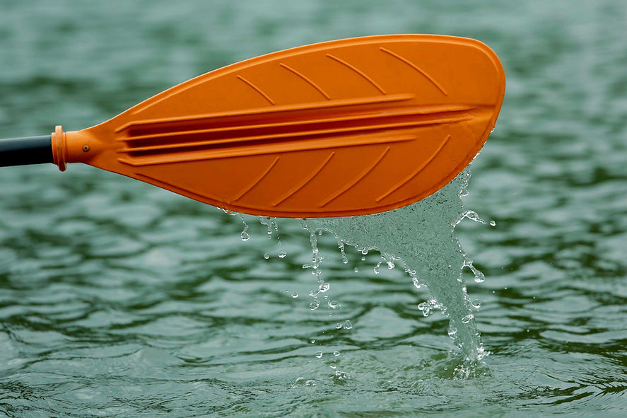 Orange paddle in water