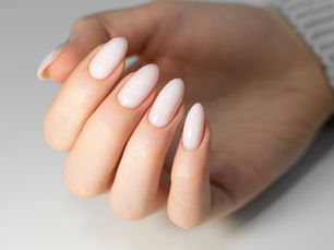 Almond nails on hand