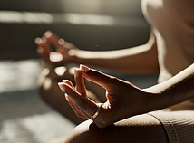 Woman Meditating Indoors