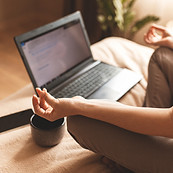 Meditation with laptop