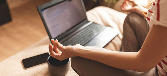 Meditation with laptop