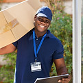 Delivery Person Smiling