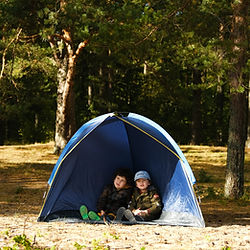 Kids in a tent