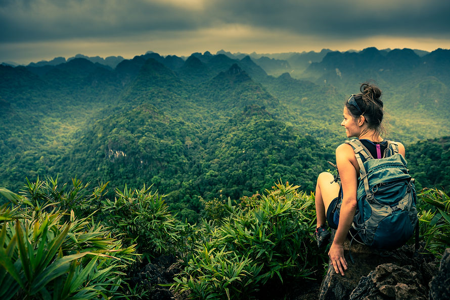 Hiker in Greenery