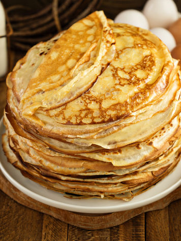 Stack of Russian crepes