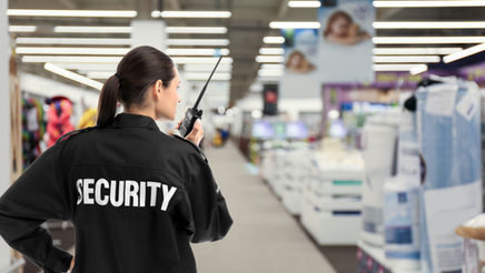 Guarda de segurança em uniforme