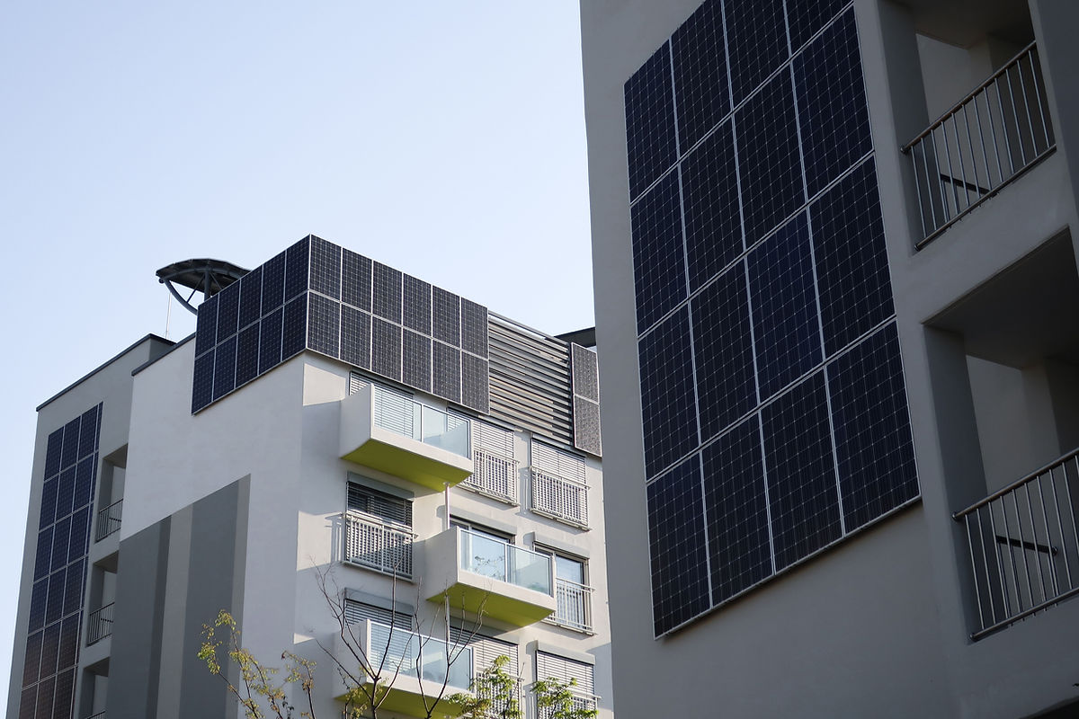 Gebäude mit Solarheizung