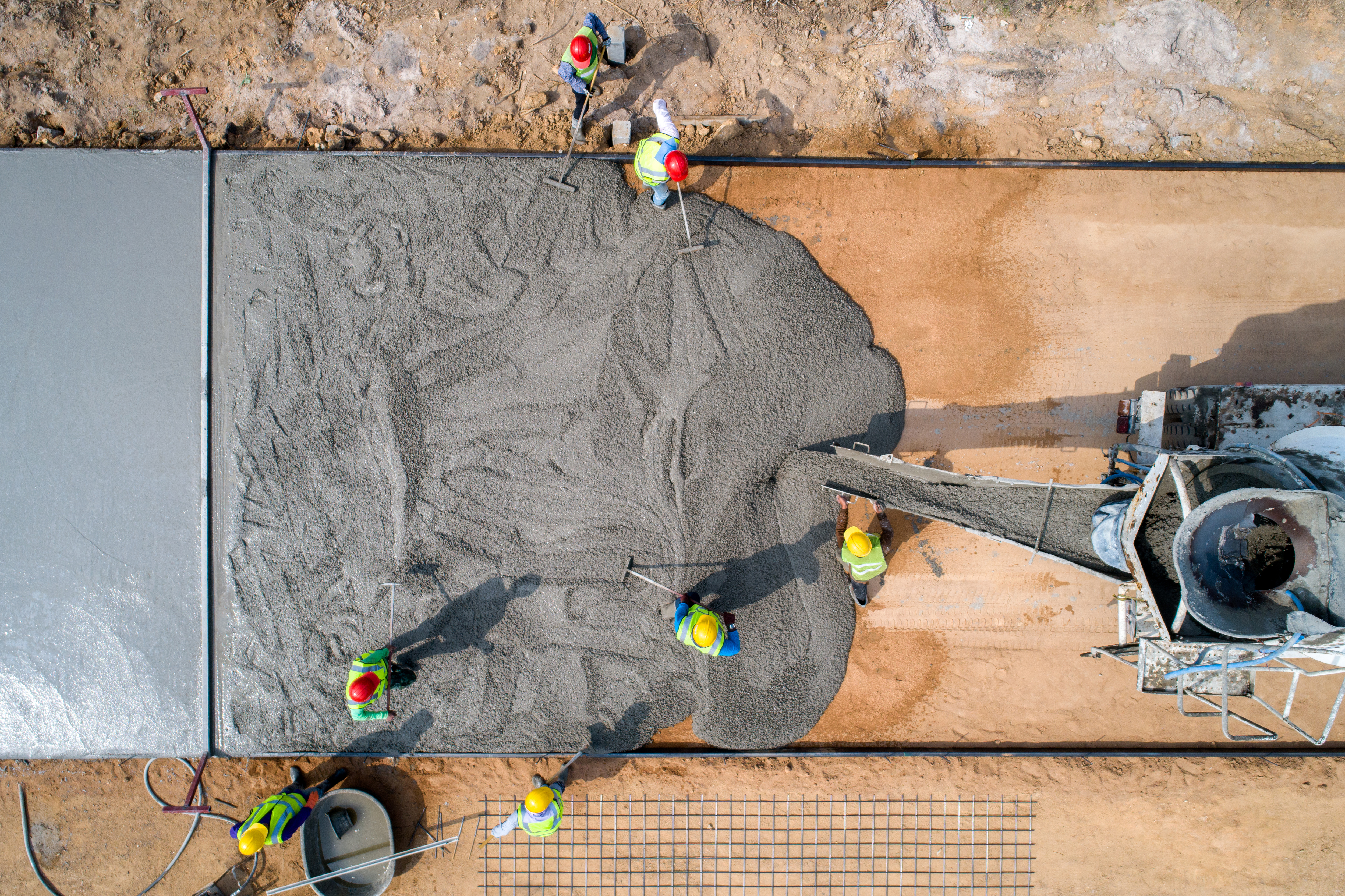 Pouring Wet Cement