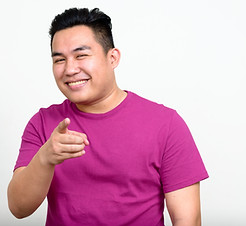 Smiling Man Pointing
