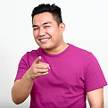 Pointing in Pink T-shirt