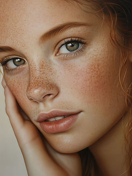 Portrait de visage tacheté