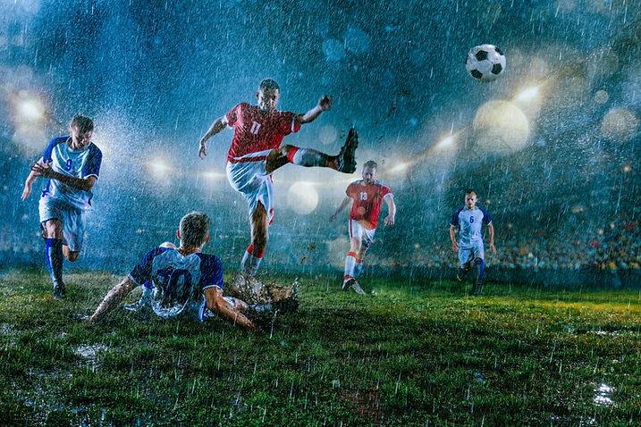 Soccer Game in Rain