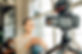 Female influencer recording a video