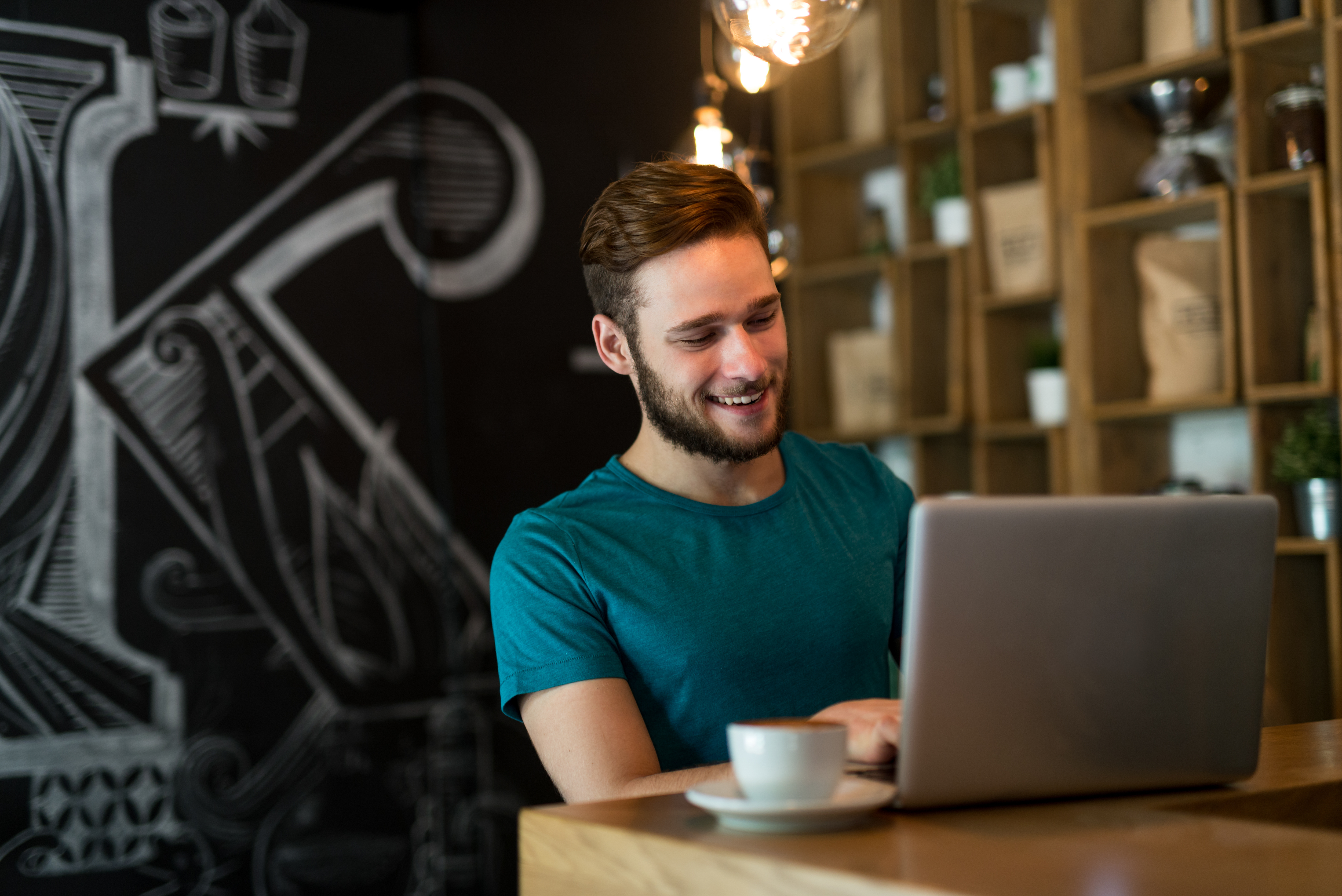 Person working on a laptop