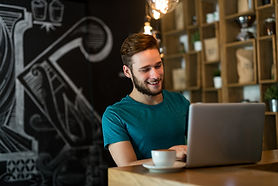 Person working on a laptop