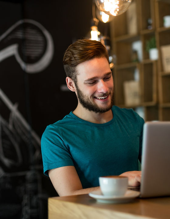 Person working on a laptop