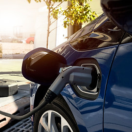 Electric car recharging in charging station