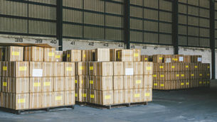 Boxes in a warehouse