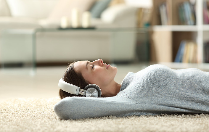 Woman Relaxing with Headphones