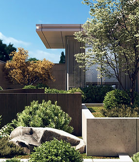 Modern home with landscaped garden