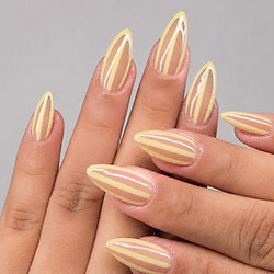 Yellow Striped Nails