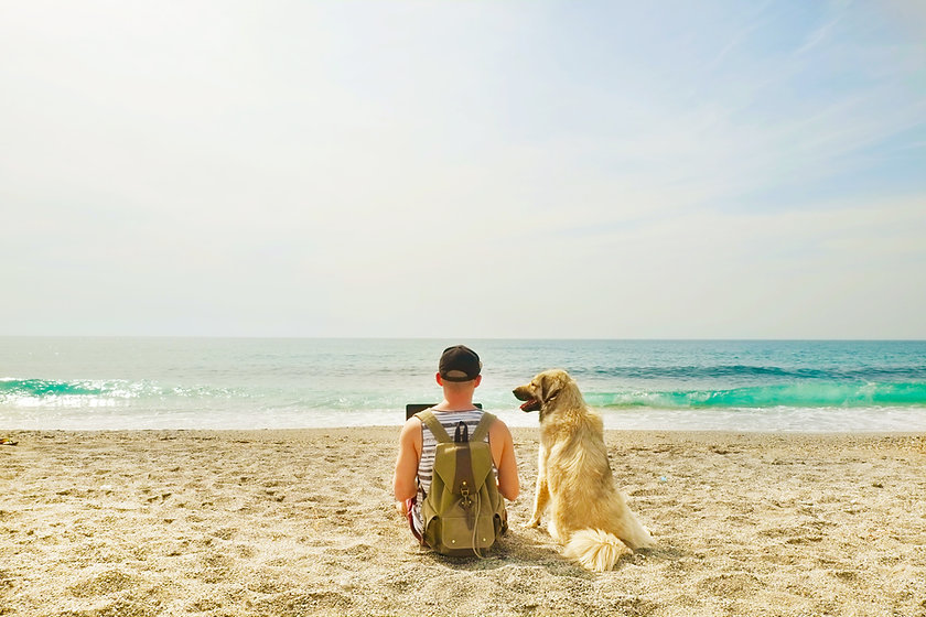 At Beach With Dog
