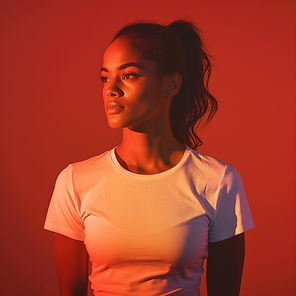 Woman wearing white t-shirt