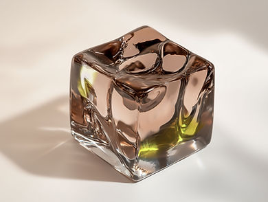 Cubo de vidro abstrato