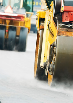 compactor roller at asphalting work