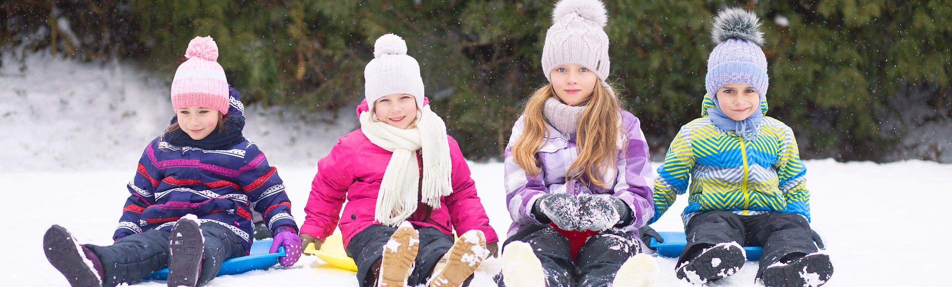 Kids Playing in Snow